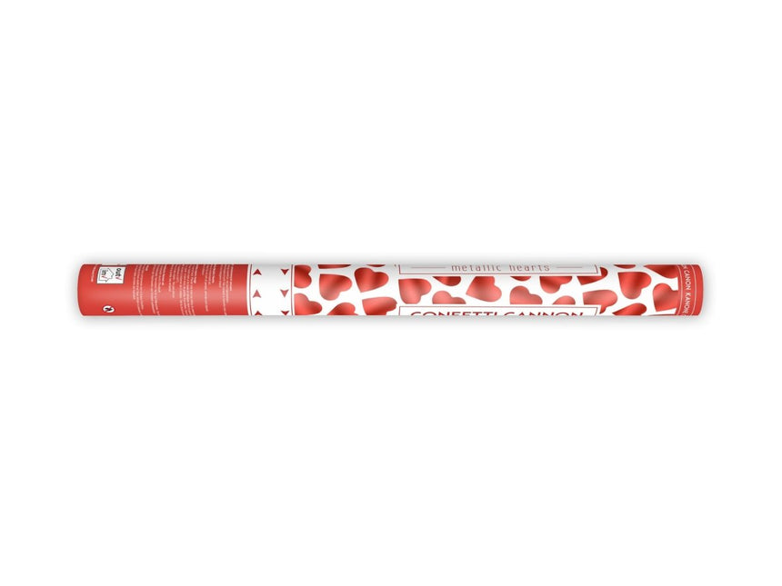 Confetti Kanon Hartjes Rood 60cm van Partydeco koop je bij Partywinkel