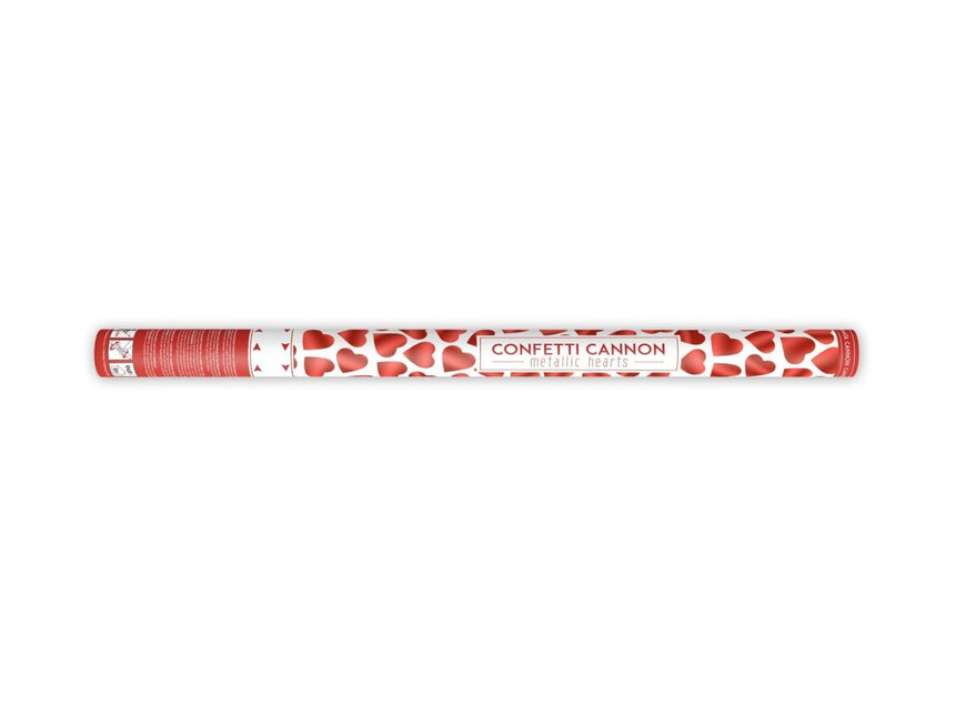 Confetti Kanon Hartjes Rood 80cm van Partydeco koop je bij Partywinkel