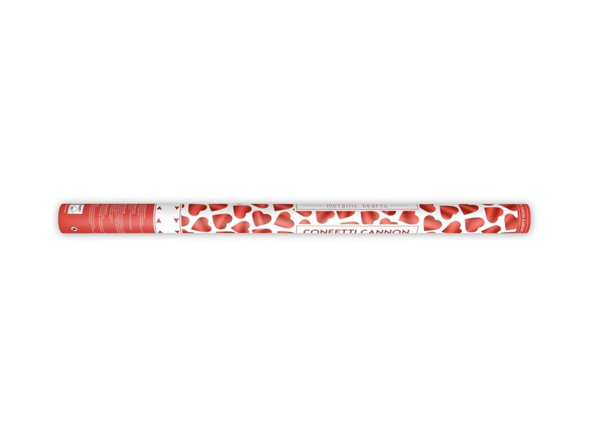 Confetti Kanon Hartjes Rood 80cm van Partydeco koop je bij Partywinkel