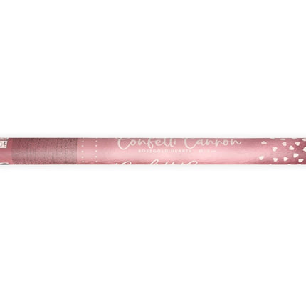 Confetti Kanon Hartjes Rose Goud 60cm van Partydeco koop je bij Partywinkel