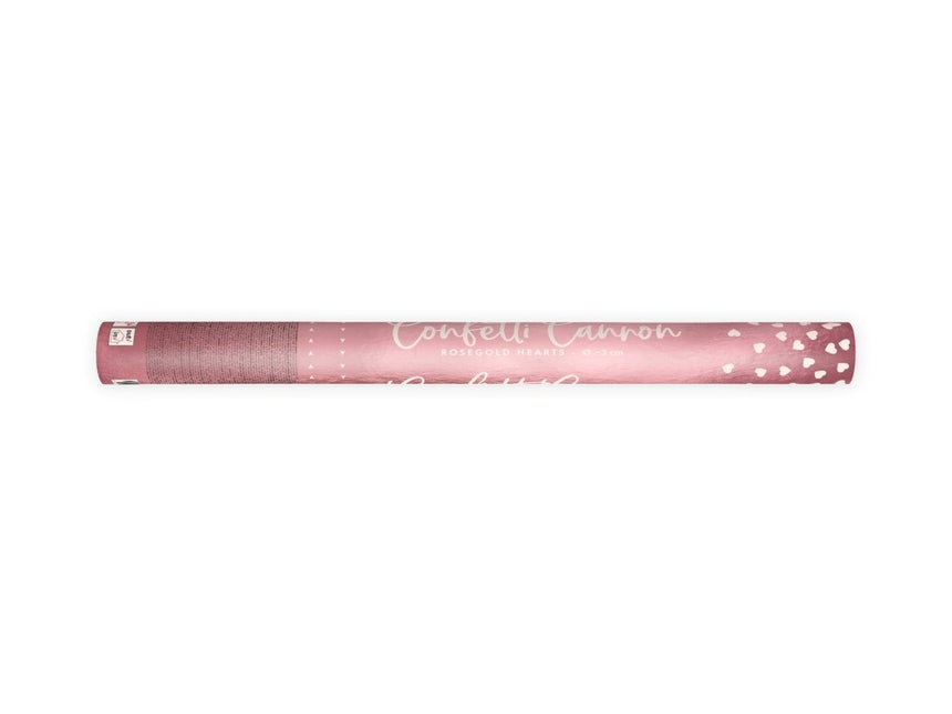 Confetti Kanon Hartjes Rose Goud 60cm van Partydeco koop je bij Partywinkel