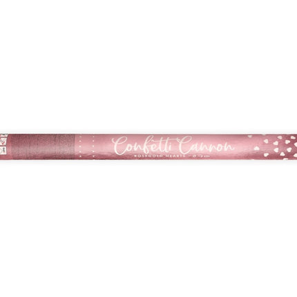 Confetti Kanon Hartjes Rose Goud 60cm van Partydeco koop je bij Partywinkel