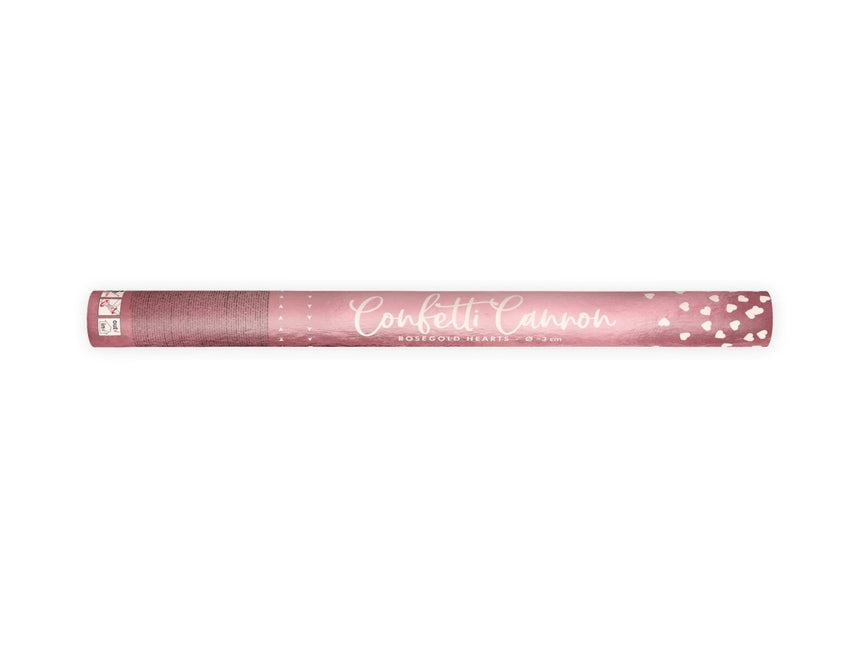 Confetti Kanon Hartjes Rose Goud 60cm van Partydeco koop je bij Partywinkel
