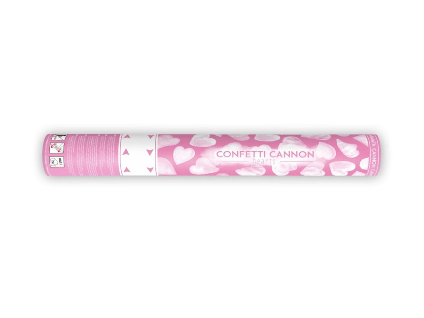 Confetti Kanon Hartjes Wit 40cm van Partydeco koop je bij Partywinkel