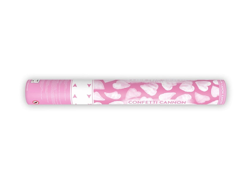 Confetti Kanon Hartjes Wit 40cm van Partydeco koop je bij Partywinkel