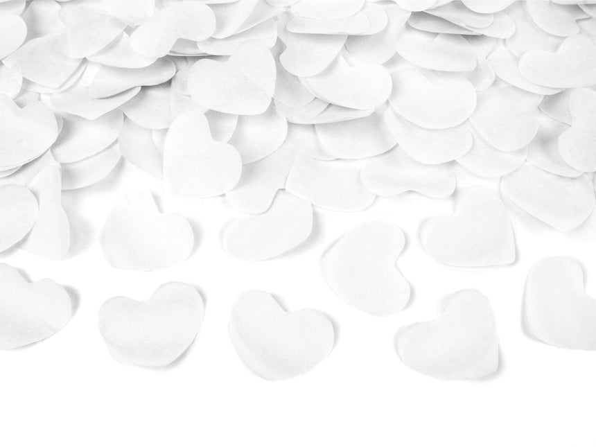 Confetti Kanon Hartjes Wit 60cm van Partydeco koop je bij Partywinkel
