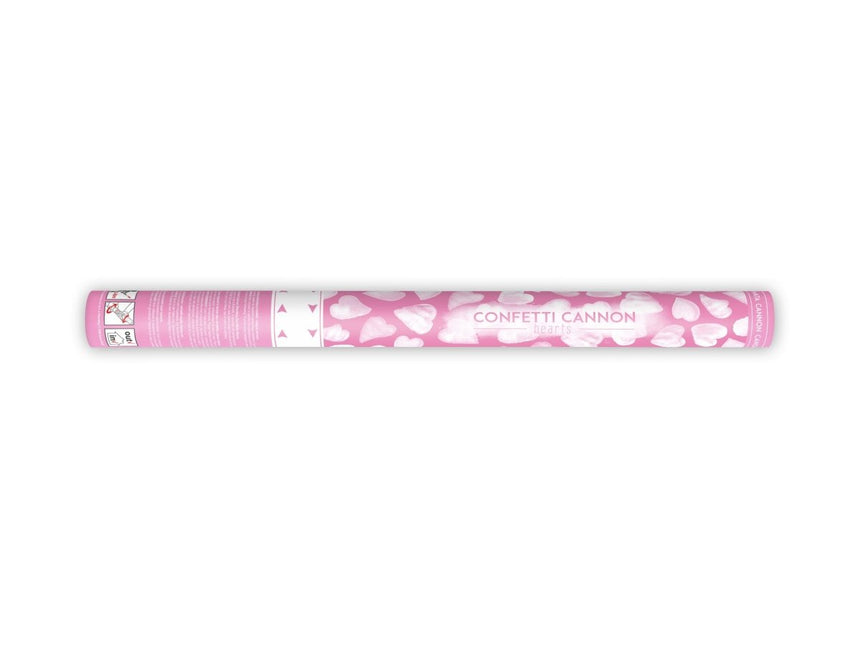 Confetti Kanon Hartjes Wit 60cm van Partydeco koop je bij Partywinkel