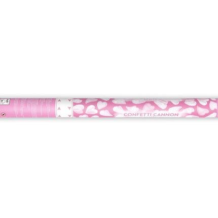 Confetti Kanon Hartjes Wit 60cm van Partydeco koop je bij Partywinkel