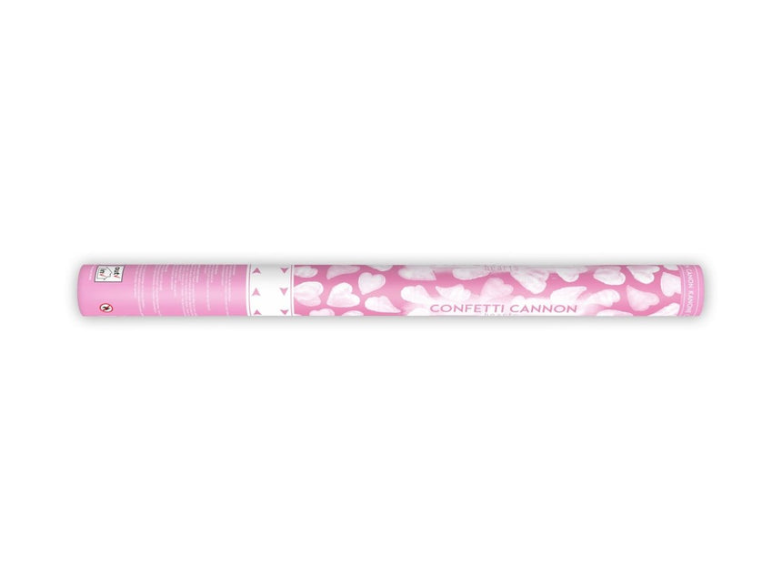 Confetti Kanon Hartjes Wit 60cm van Partydeco koop je bij Partywinkel