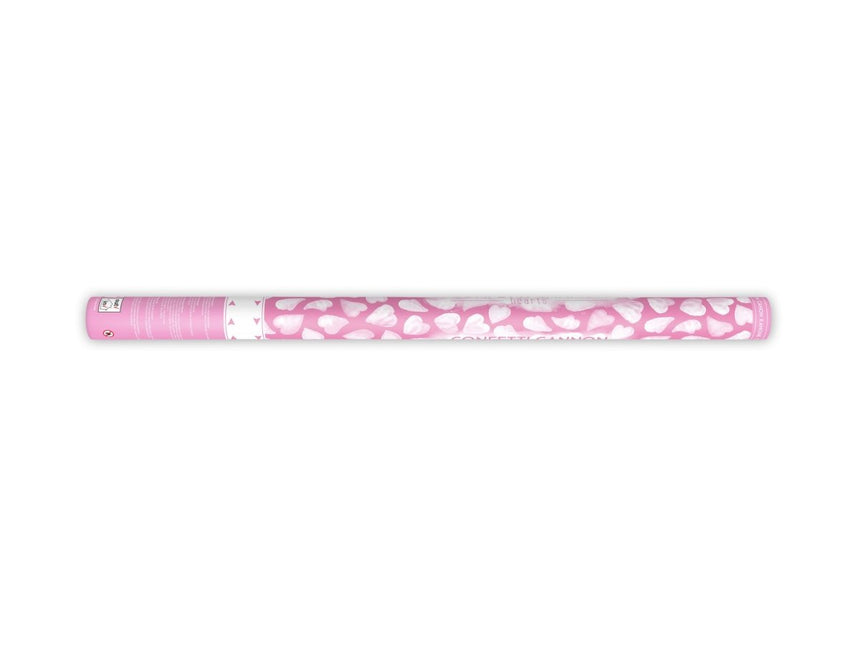 Confetti Kanon Hartjes Wit 80cm van Partydeco koop je bij Partywinkel