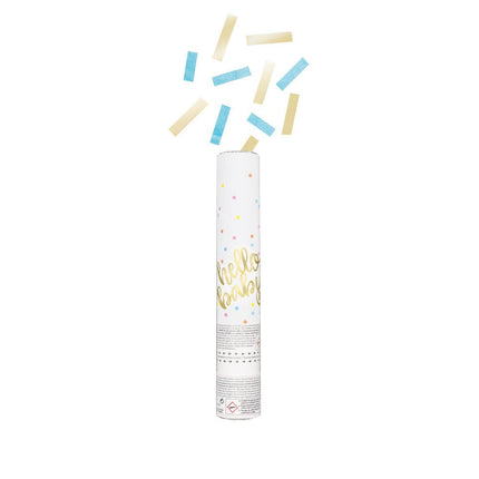 Confetti Kanon Hello Baby Blauw 30cm van Unique koop je bij Partywinkel