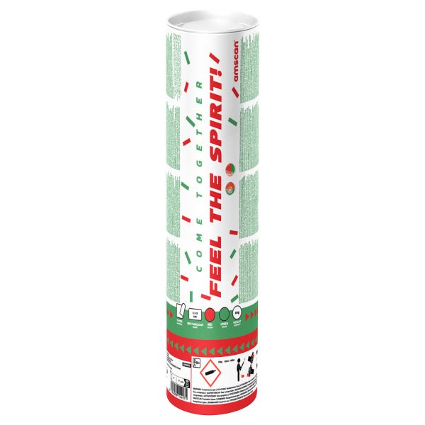 Confetti kanon rood groen van Riethmueller koop je bij Partywinkel