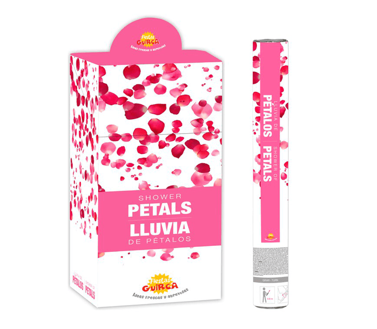 Confetti Kanon Rozenblaadjes Roze 50cm van Fiestas Guirca koop je bij Partywinkel