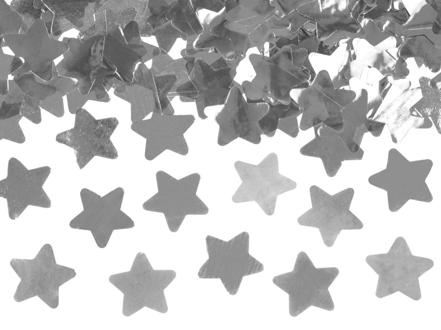 Confetti Kanon Sterren Zilver 40cm van Partydeco koop je bij Partywinkel