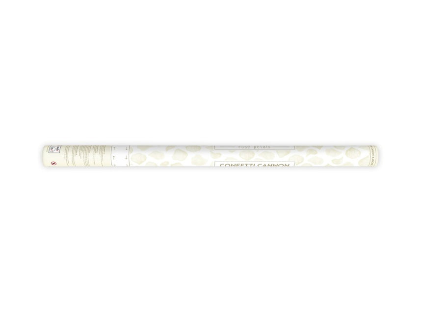 Confetti Kanon Vanille Creme Rozenblaadjes 80cm van Partydeco koop je bij Partywinkel