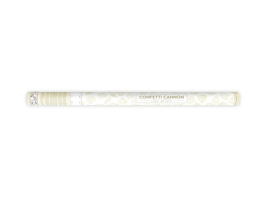 Confetti Kanon Vanille Creme Rozenblaadjes 80cm van Partydeco koop je bij Partywinkel