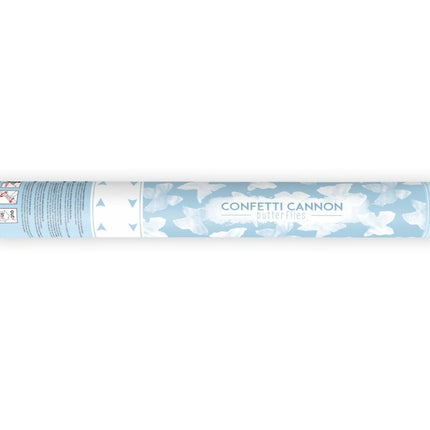 Confetti Kanon Vlinders Wit 40cm van Partydeco koop je bij Partywinkel