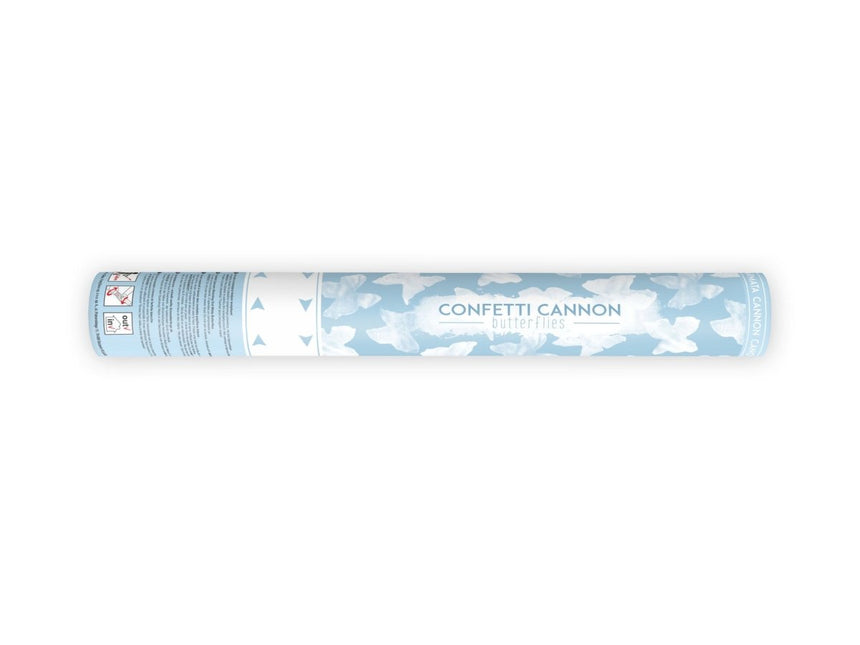 Confetti Kanon Vlinders Wit 40cm van Partydeco koop je bij Partywinkel