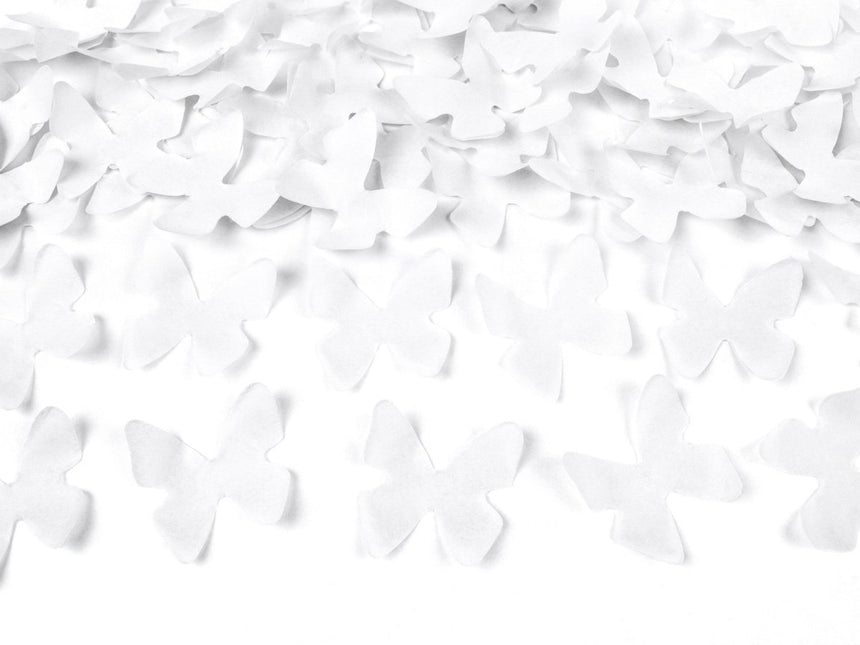 Confetti Kanon Vlinders Wit 60cm van Partydeco koop je bij Partywinkel