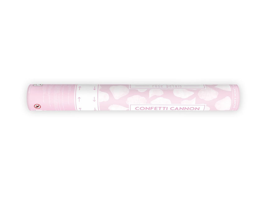 Confetti Kanon Witte Rozenblaadjes 60cm van Partydeco koop je bij Partywinkel