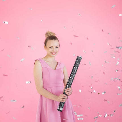 Confetti Kanon Zilver 60cm van Partydeco koop je bij Partywinkel