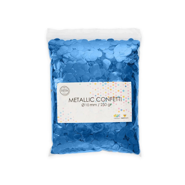 Confetti Rond Metallic Blauw 10mm van WeFiesta koop je bij Partywinkel
