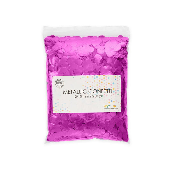 Confetti Rond Metallic Fuchsia 10mm van WeFiesta koop je bij Partywinkel