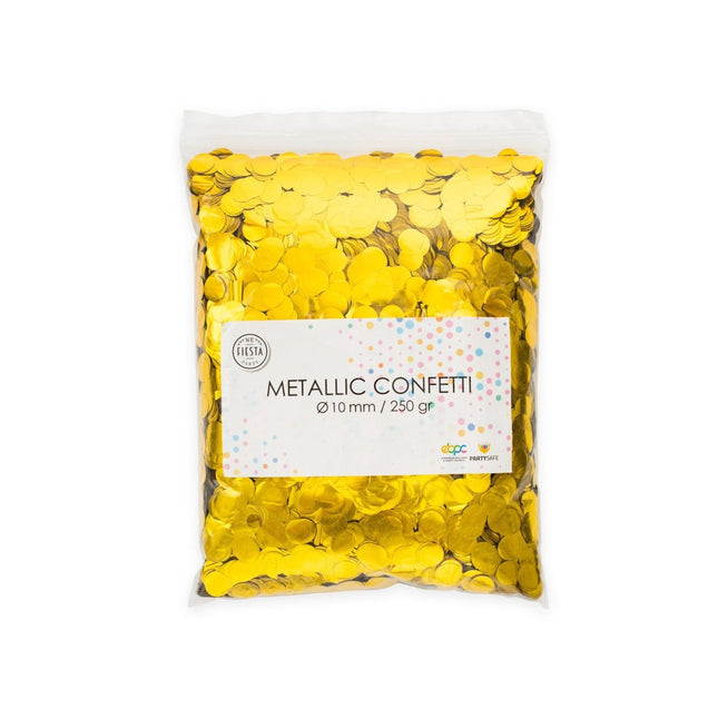 Confetti Rond Metallic Goud 10mm van WeFiesta koop je bij Partywinkel