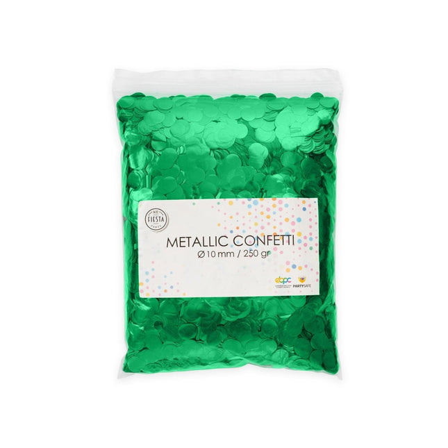 Confetti Rond Metallic Groen 10mm van WeFiesta koop je bij Partywinkel