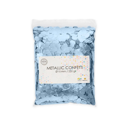 Confetti Rond Metallic Lichtblauw 10mm van WeFiesta koop je bij Partywinkel