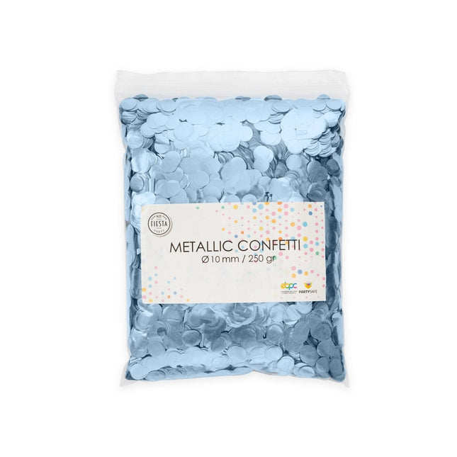 Confetti Rond Metallic Lichtblauw 10mm van WeFiesta koop je bij Partywinkel
