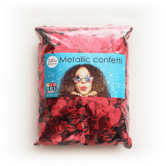 Confetti Rond Metallic Rood 10mm van WeFiesta koop je bij Partywinkel