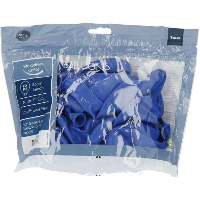 Cornflower Blue Ballonnen 33cm 50st van Folat koop je bij Partywinkel