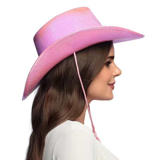Cowboy Hoed Roze Parelmoer van Boland koop je bij Partywinkel