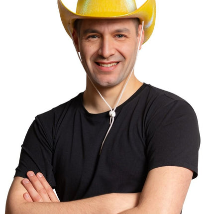 Cowboy Hoed Shiny Goud van Partychimp koop je bij Partywinkel