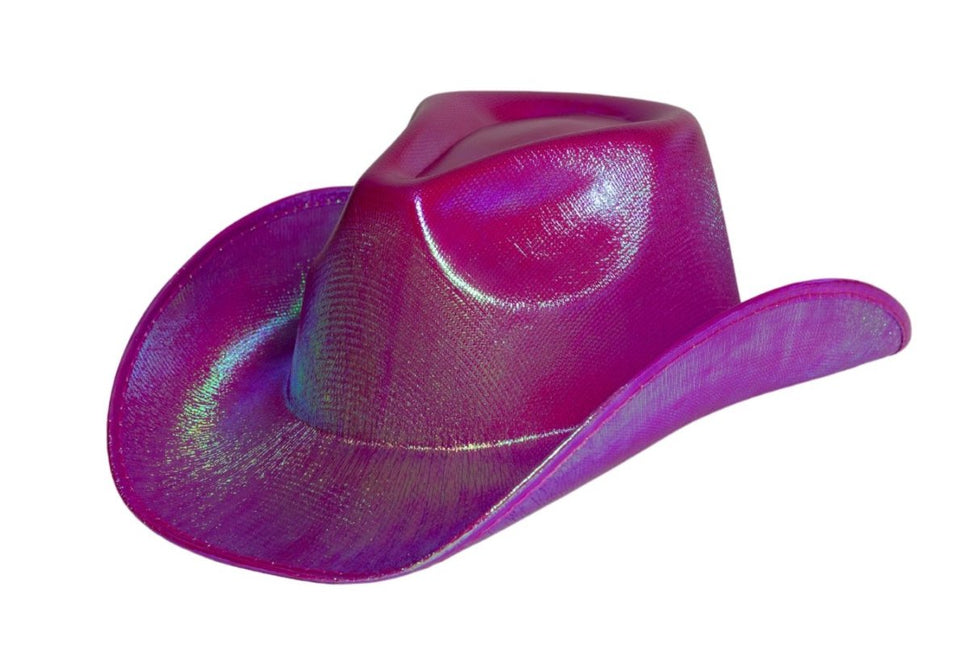 Cowboy Hoed Shiny Neon Roze van Partychimp koop je bij Partywinkel