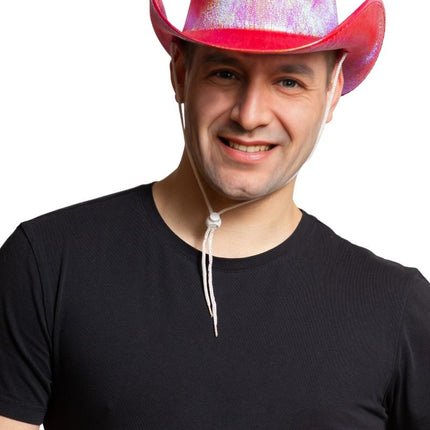 Cowboy Hoed Shiny Rood van Partychimp koop je bij Partywinkel