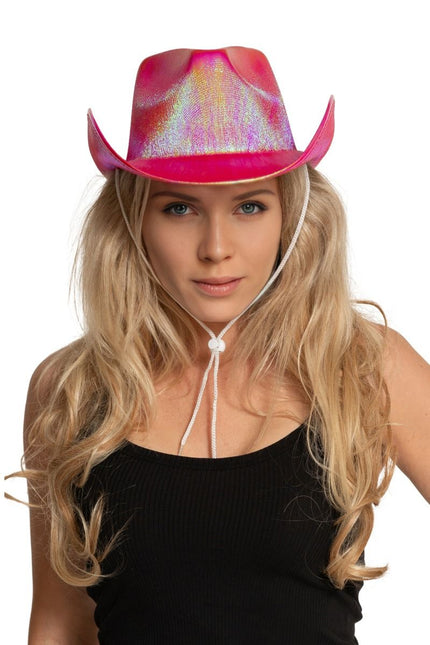 Cowboy Hoed Shiny Rood van Partychimp koop je bij Partywinkel