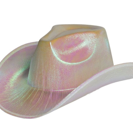 Cowboy Hoed Shiny Zilver van Partychimp koop je bij Partywinkel