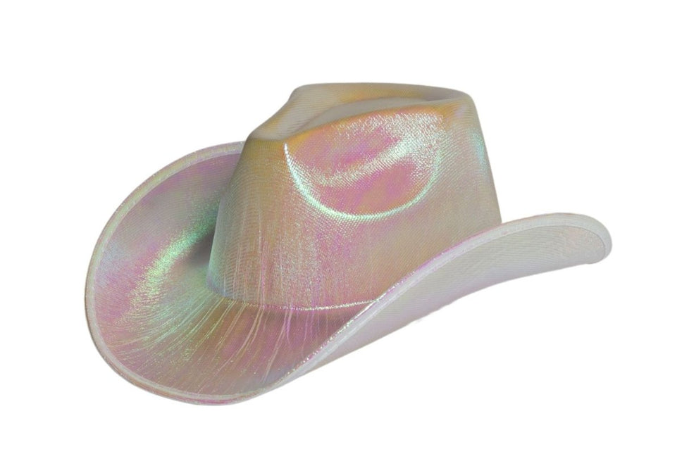 Cowboy Hoed Shiny Zilver van Partychimp koop je bij Partywinkel