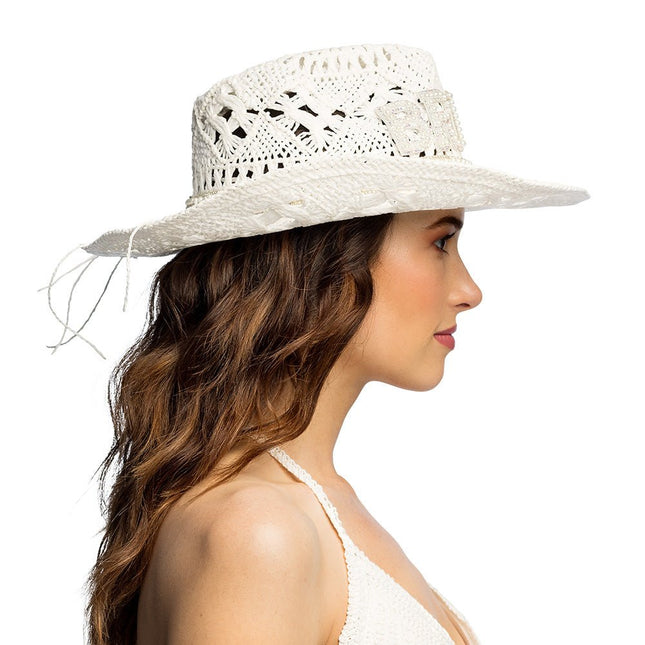 Cowboy Hoed Wit Bride Glitters van Boland koop je bij Partywinkel