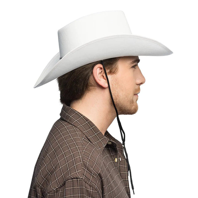 Cowboy Hoed Wit Wyatt van Boland koop je bij Partywinkel