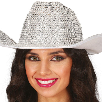 Cowboy Hoed Zilver van Fiestas Guirca koop je bij Partywinkel