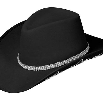 Cowboy Hoed Zwart Zilver Sterren van Wilbers & Wilbers koop je bij Partywinkel