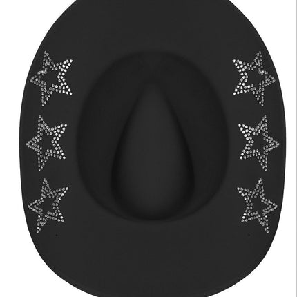 Cowboy Hoed Zwart Zilver Sterren van Wilbers & Wilbers koop je bij Partywinkel