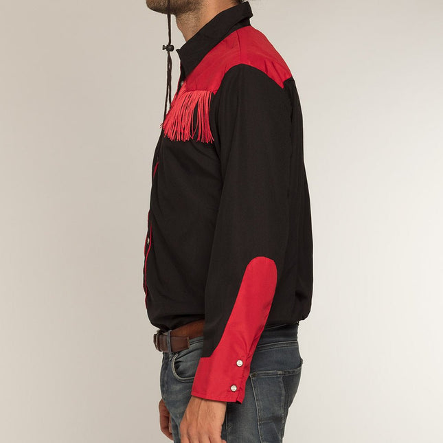 Cowboy Shirt Heren Rood van Boland koop je bij Partywinkel