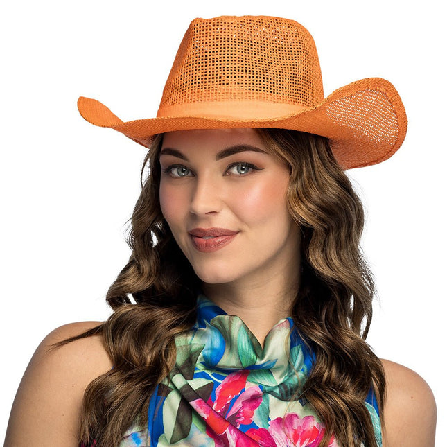 Cowboy Stro Hoed Oranje van Boland koop je bij Partywinkel
