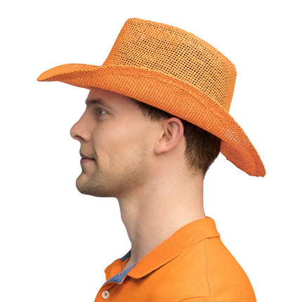 Cowboy Stro Hoed Oranje van Boland koop je bij Partywinkel