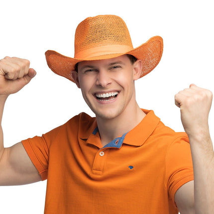 Cowboy Stro Hoed Oranje van Boland koop je bij Partywinkel