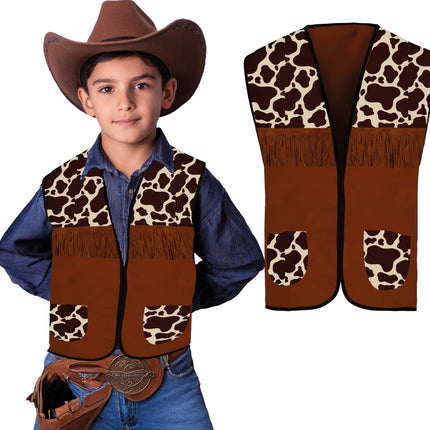 Cowboy Vest Bruin Kind van Fiestas Guirca koop je bij Partywinkel